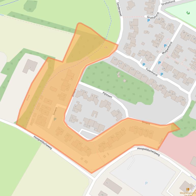 Kaart van postcodegebied 5361SR.