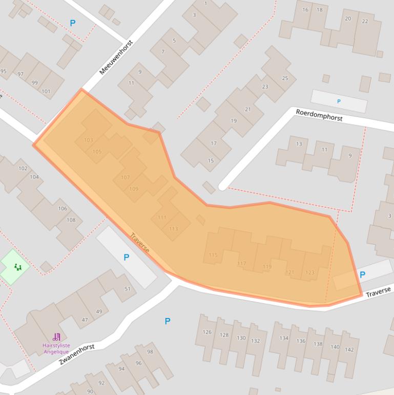 Kaart van postcodegebied 5361TC.