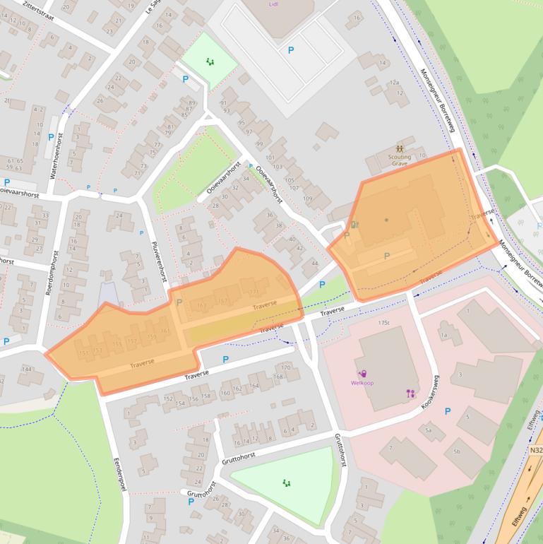 Kaart van postcodegebied 5361TD.