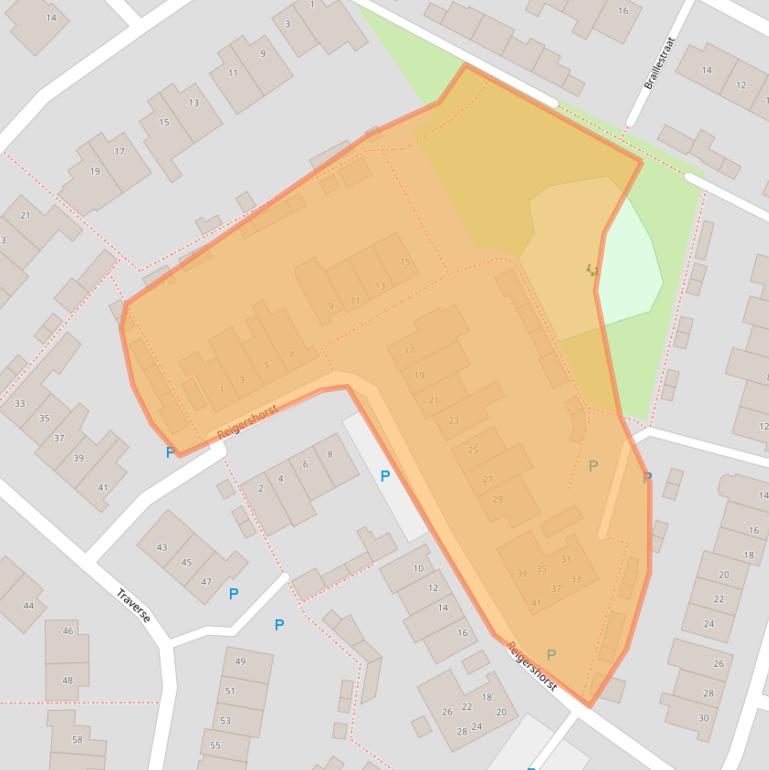 Kaart van postcodegebied 5361TJ.