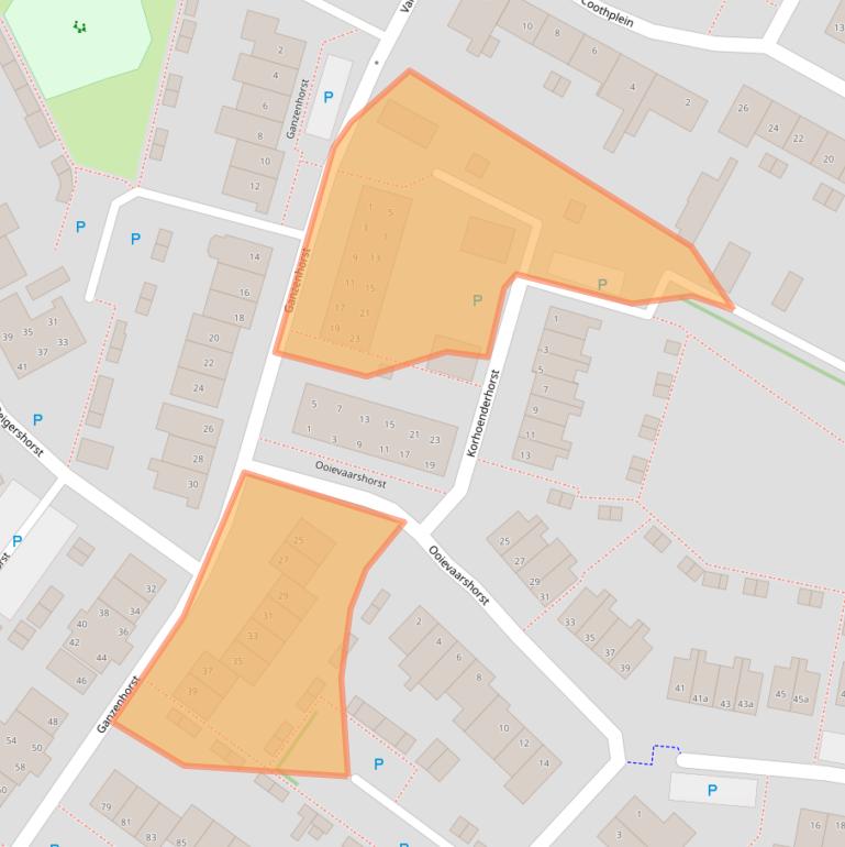 Kaart van postcodegebied 5361TL.