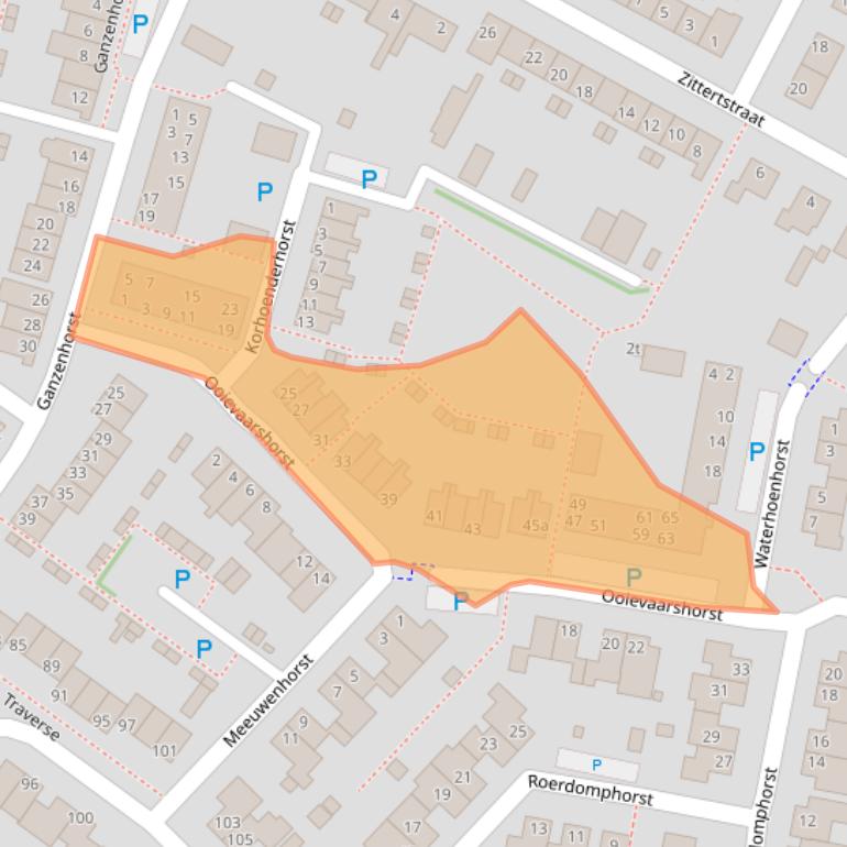 Kaart van postcodegebied 5361TS.