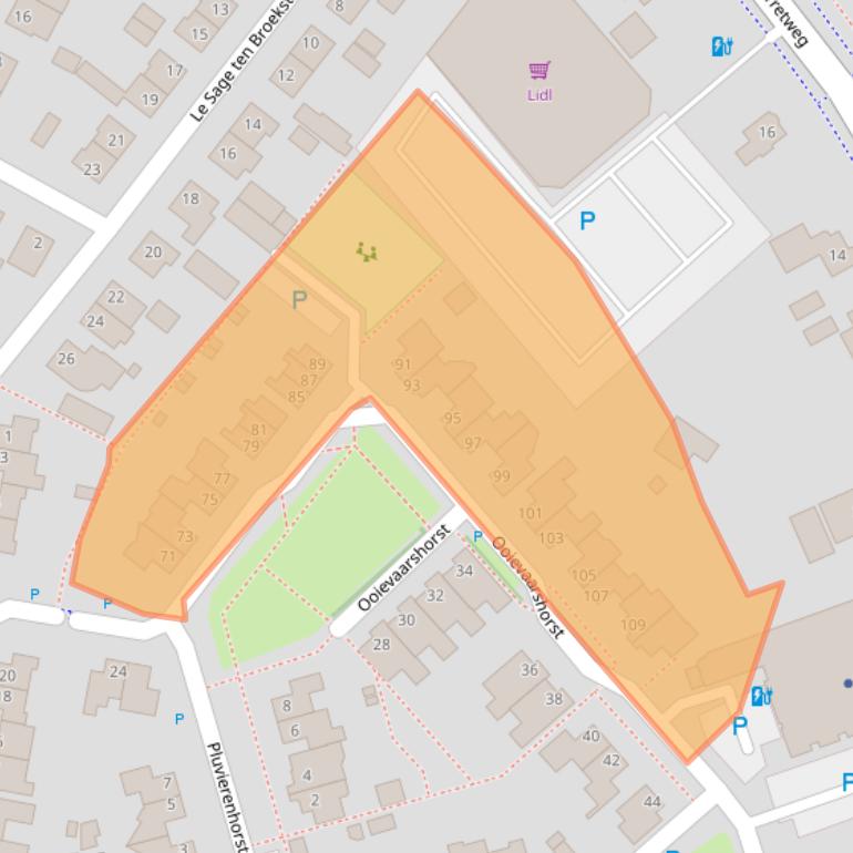 Kaart van postcodegebied 5361TV.
