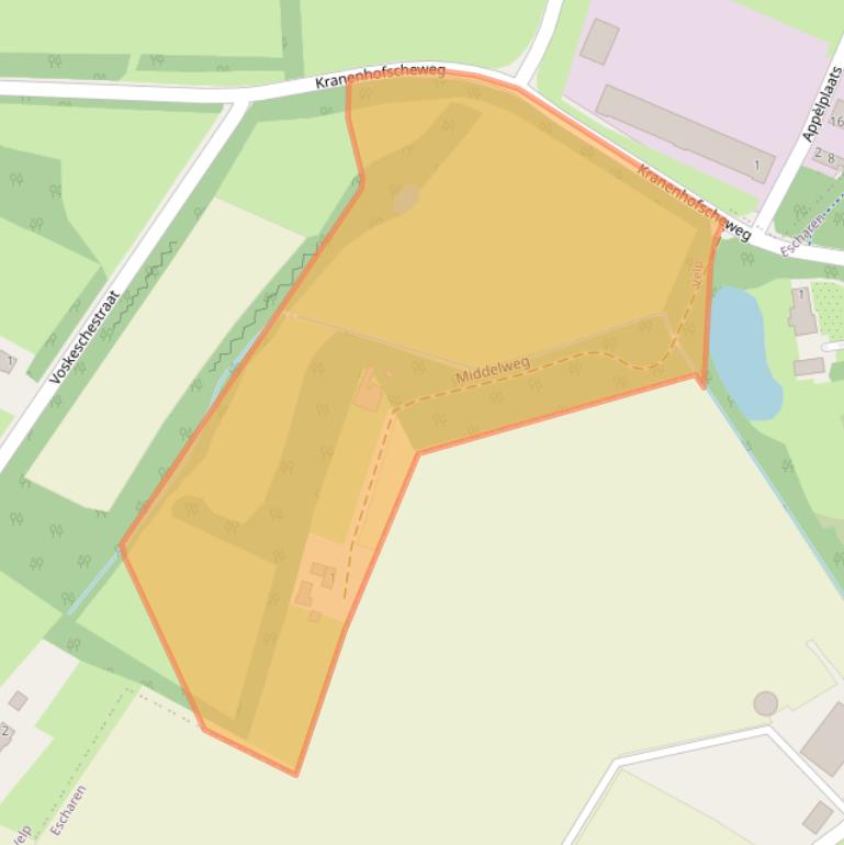 Kaart van postcodegebied 5363SE.