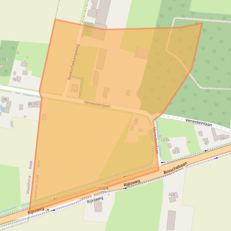 Kaart van postcodegebied 5363SZ.