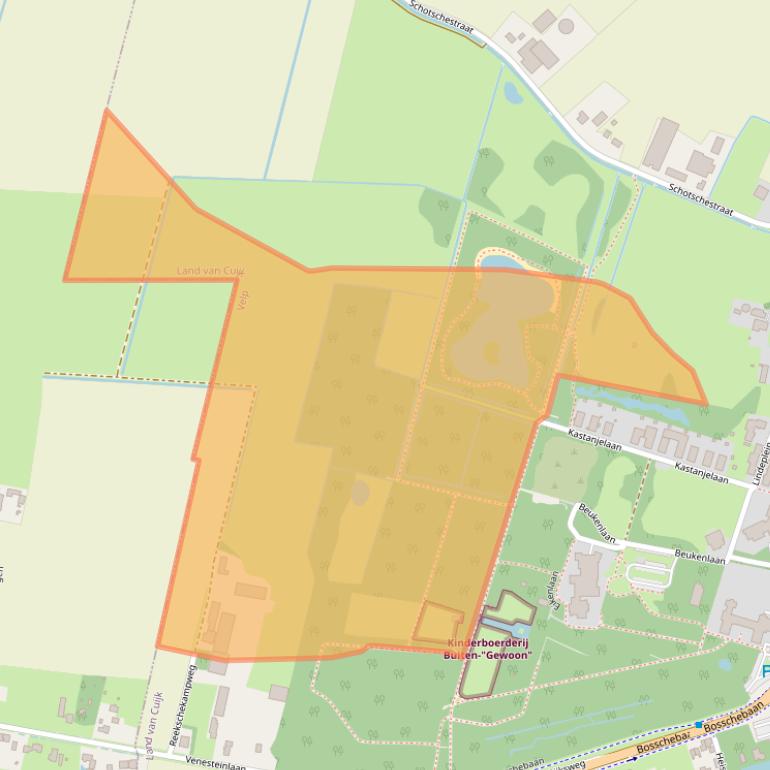 Kaart van postcodegebied 5363TA.