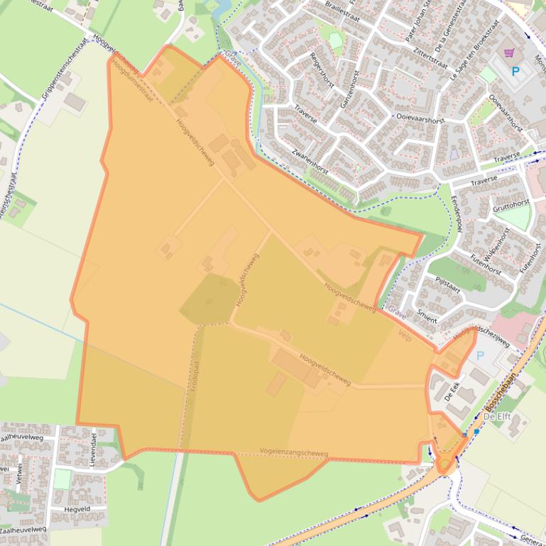Kaart van postcodegebied 5363TM.