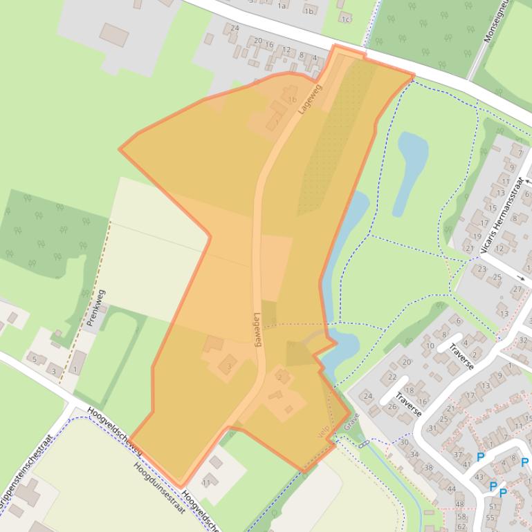 Kaart van postcodegebied 5363TN.