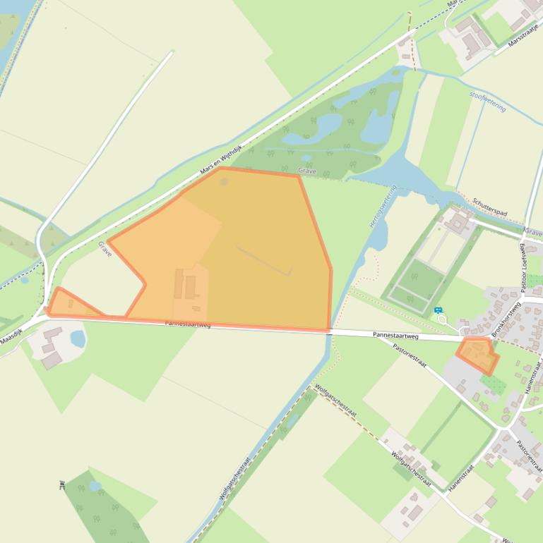 Kaart van postcodegebied 5363TT.