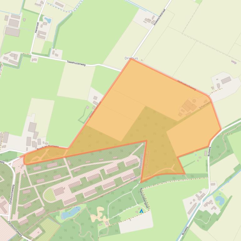 Kaart van postcodegebied 5363VB.