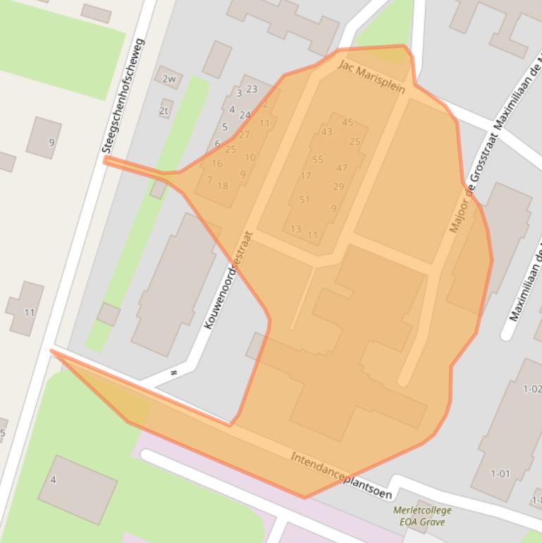 Kaart van postcodegebied 5363VR.