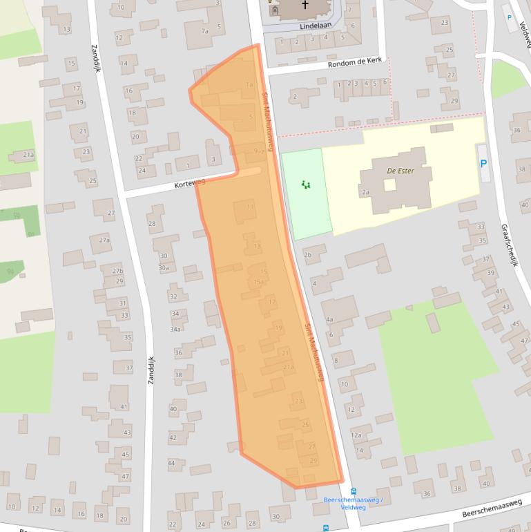 Kaart van postcodegebied 5364RA.