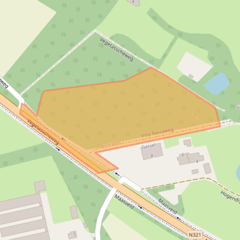 Kaart van postcodegebied 5364SG.