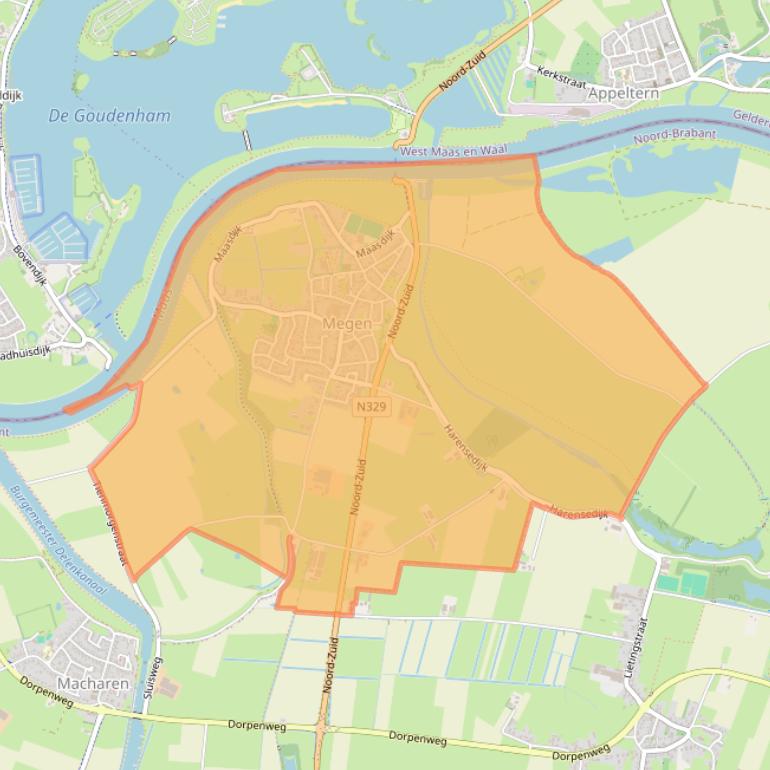 Kaart van postcodegebied 5366.