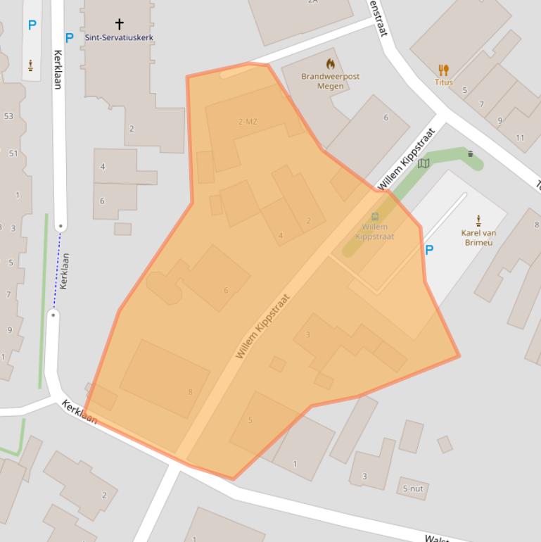 Kaart van postcodegebied 5366AW.