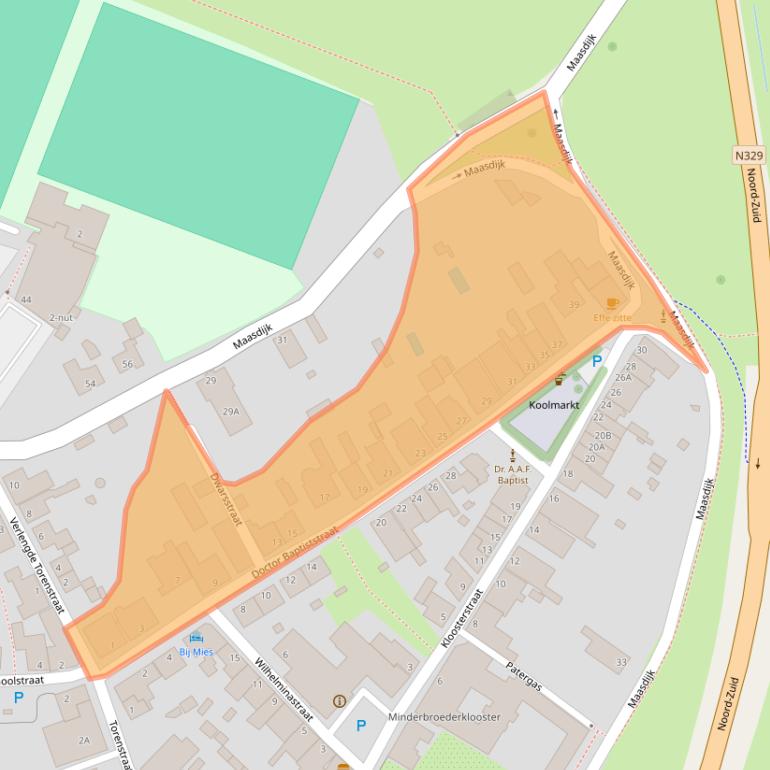 Kaart van postcodegebied 5366BA.