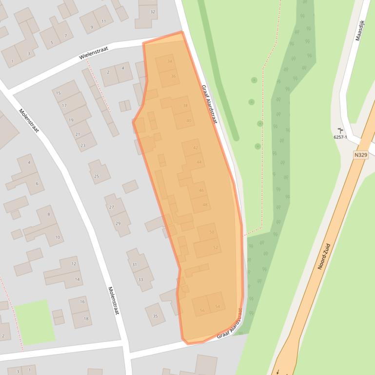 Kaart van postcodegebied 5366BR.