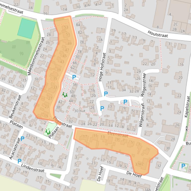 Kaart van postcodegebied 5366CA.