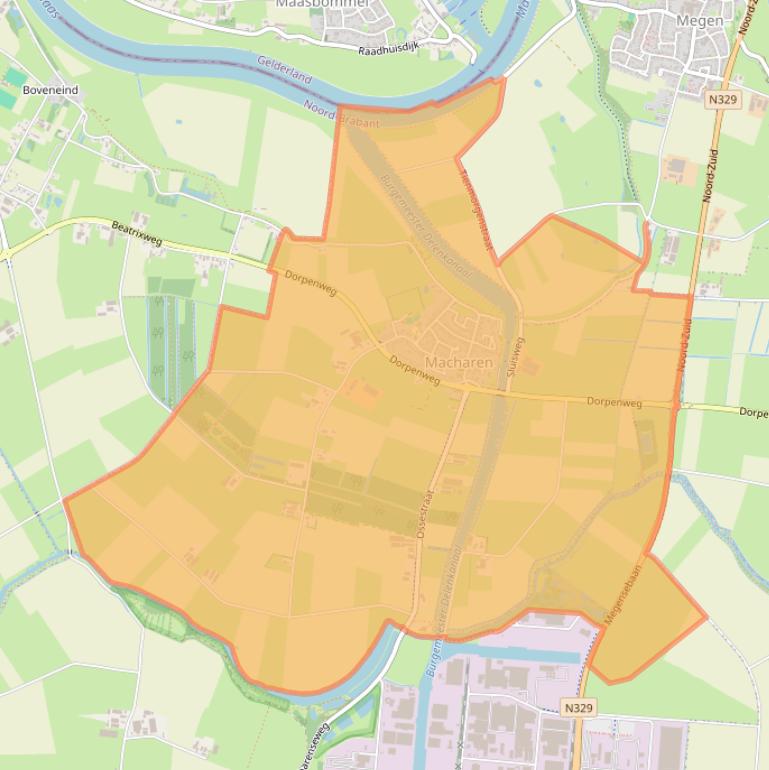 Kaart van postcodegebied 5367.