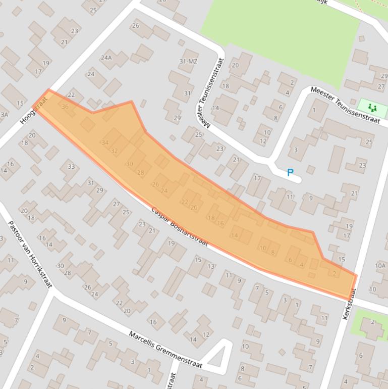 Kaart van postcodegebied 5367AD.