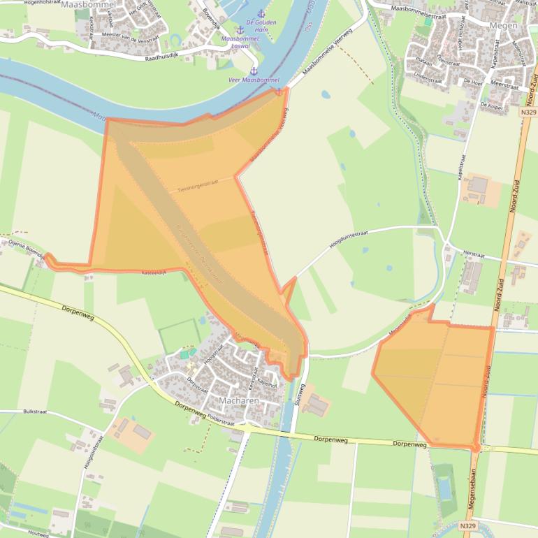 Kaart van postcodegebied 5367NB.