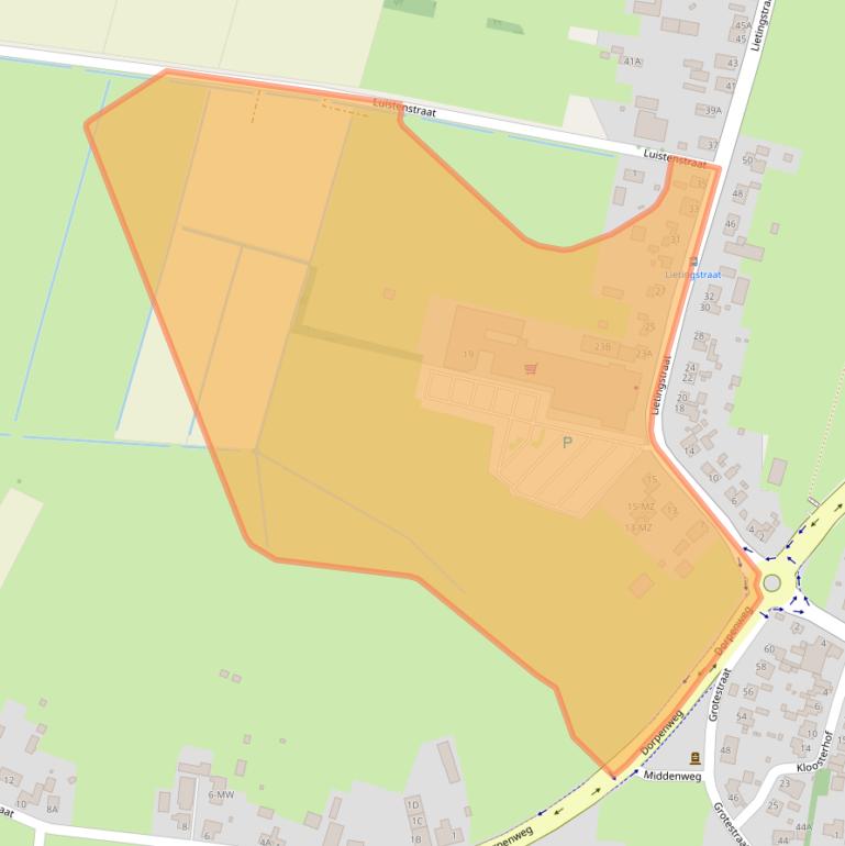 Kaart van postcodegebied 5368AA.