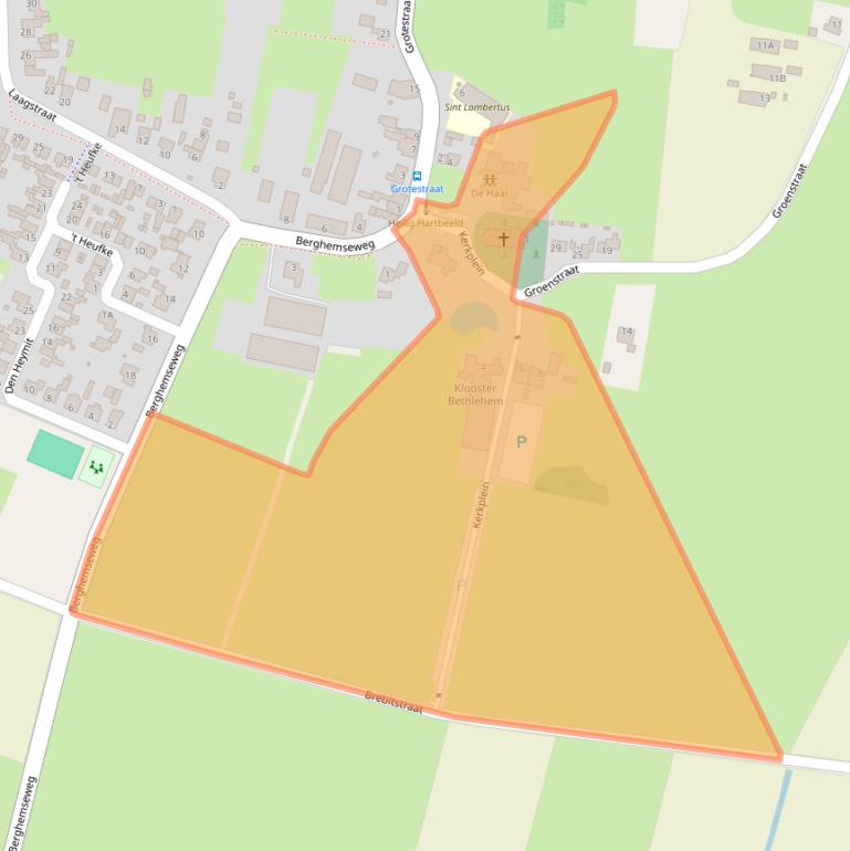 Kaart van postcodegebied 5368AM.