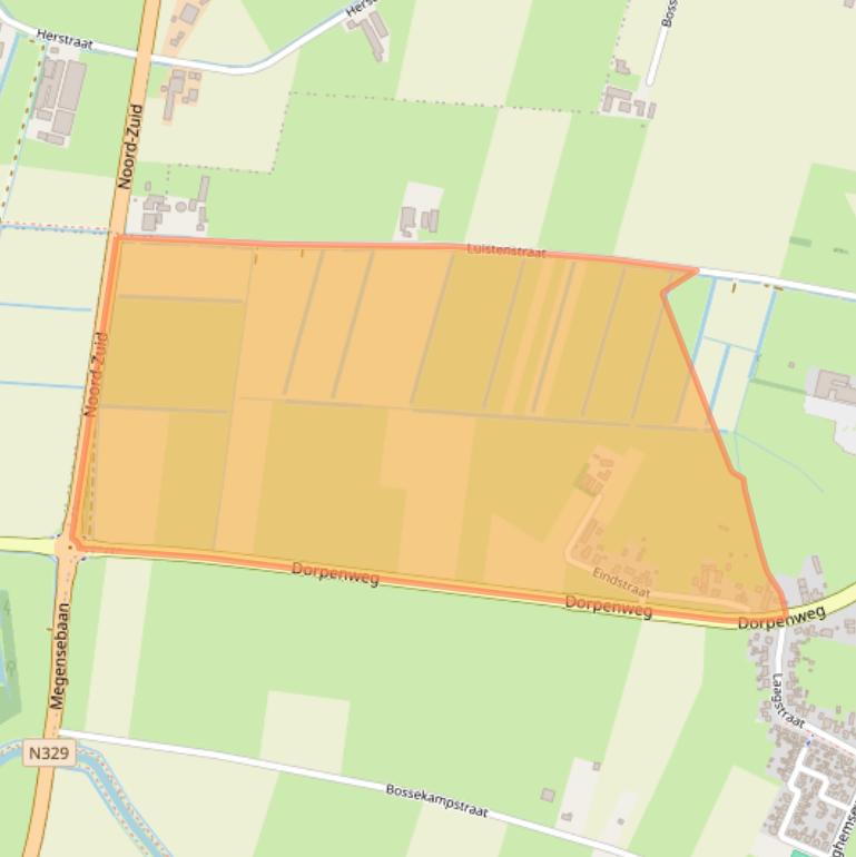 Kaart van postcodegebied 5368AT.