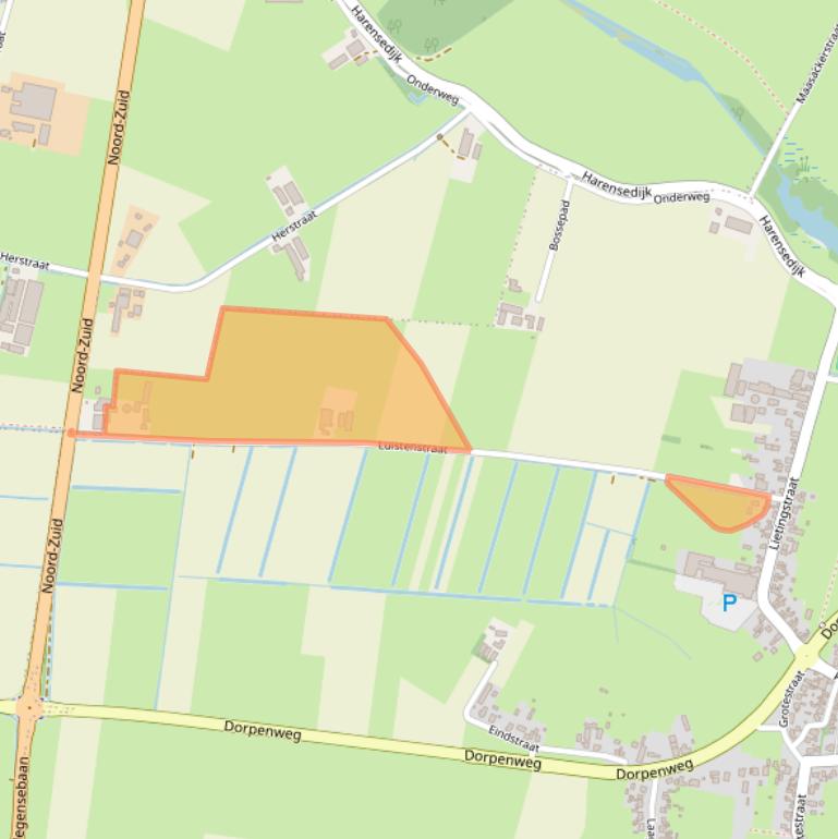 Kaart van postcodegebied 5368LD.