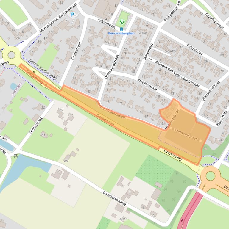 Kaart van postcodegebied 5371EJ.