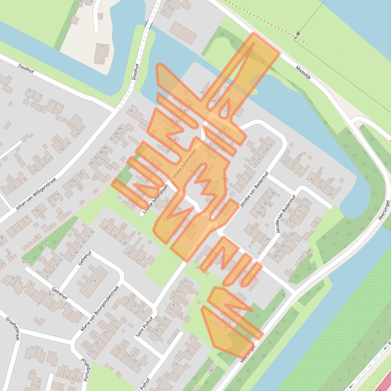 Kaart van postcodegebied 5371EP.