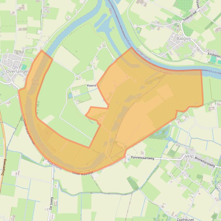 Kaart van postcodegebied 5371RA.