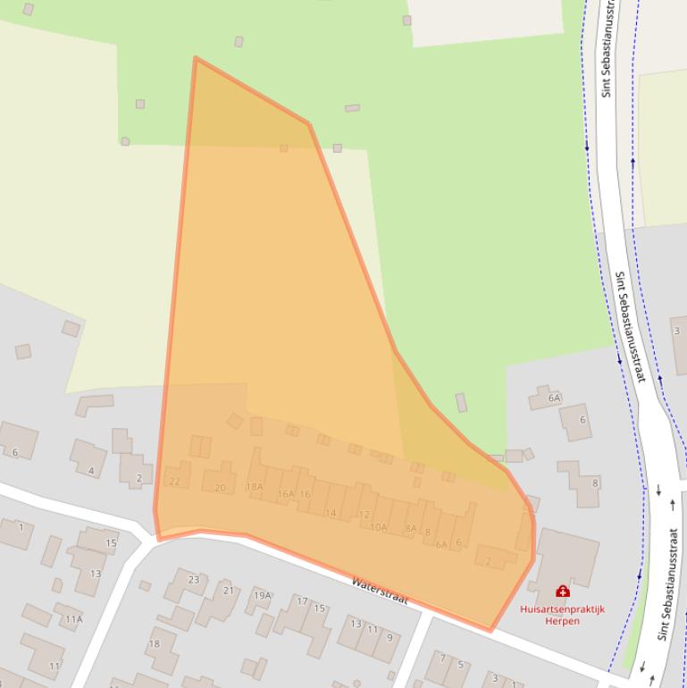 Kaart van postcodegebied 5373AB.