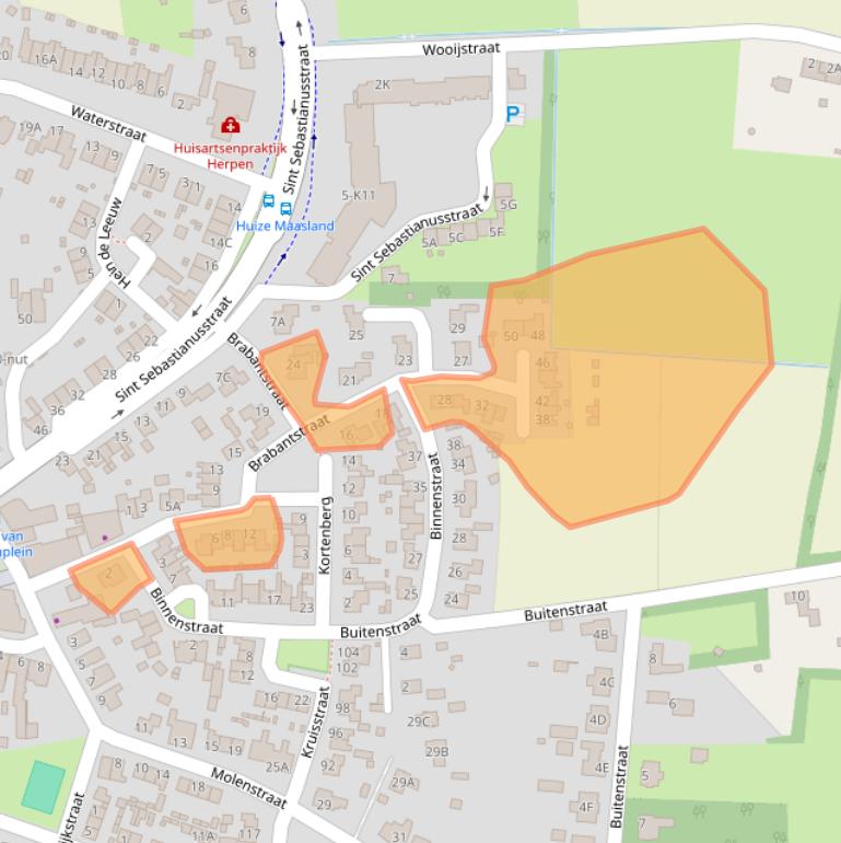 Kaart van postcodegebied 5373AK.
