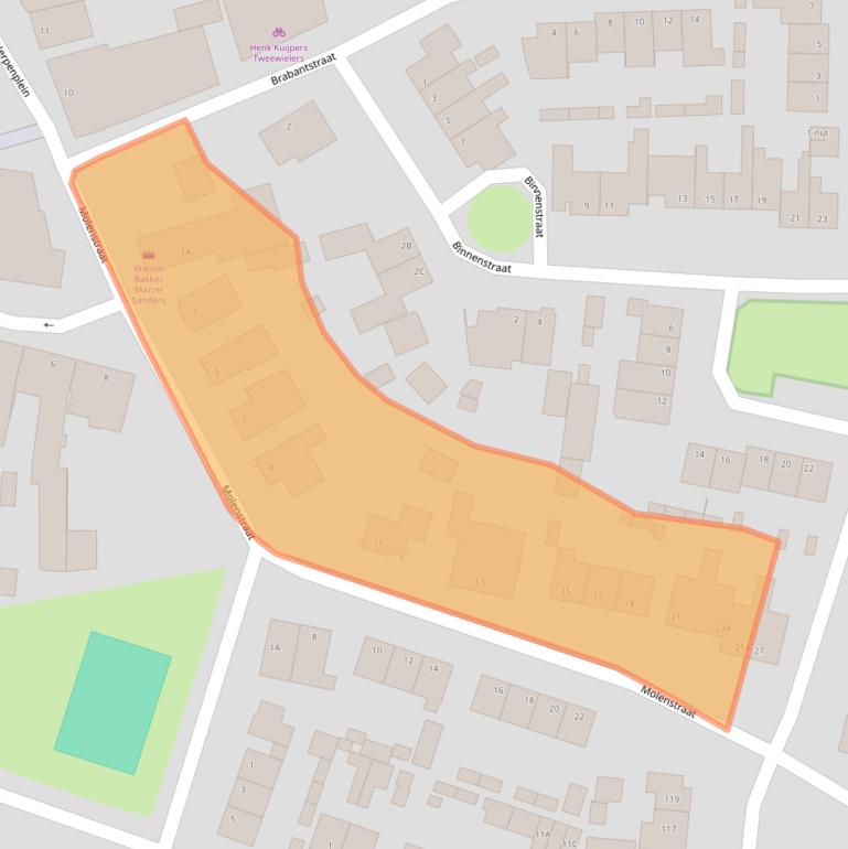Kaart van postcodegebied 5373AL.