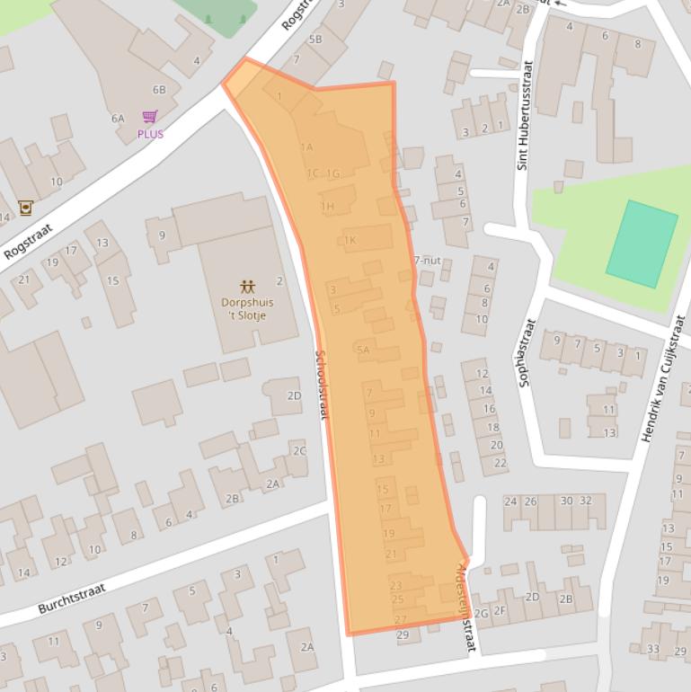 Kaart van postcodegebied 5373BA.