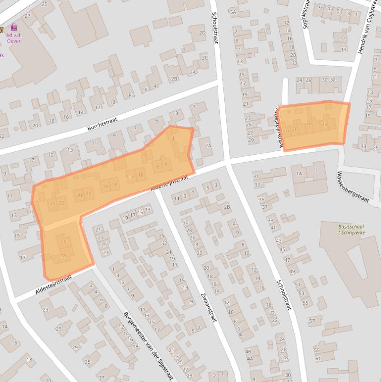 Kaart van postcodegebied 5373BG.