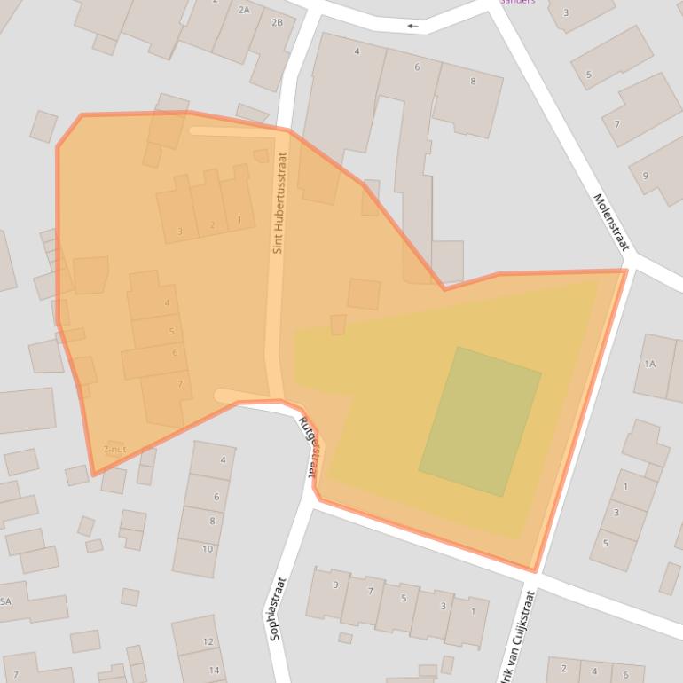 Kaart van postcodegebied 5373CA.