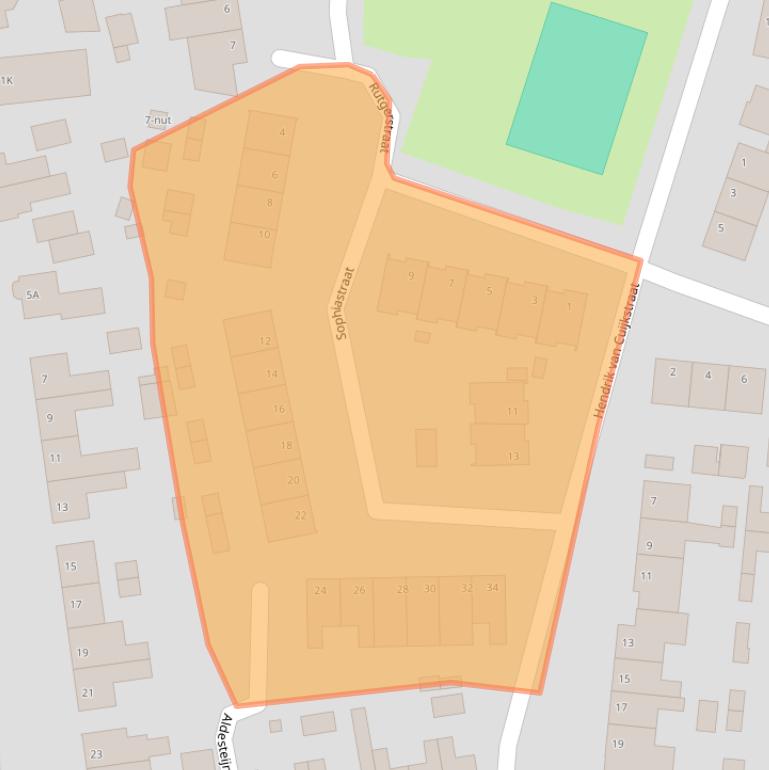 Kaart van postcodegebied 5373CC.