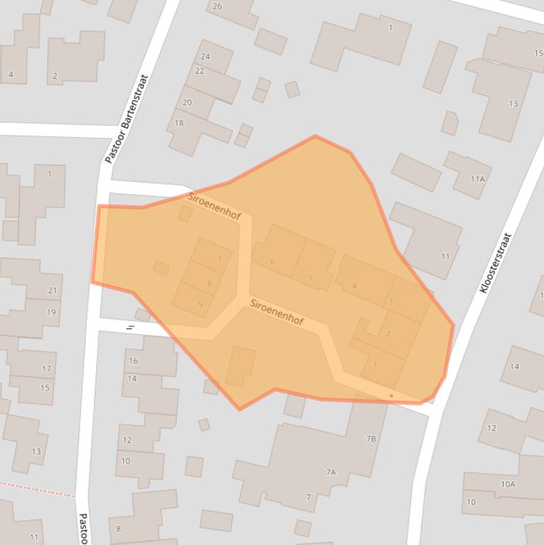 Kaart van postcodegebied 5373EA.