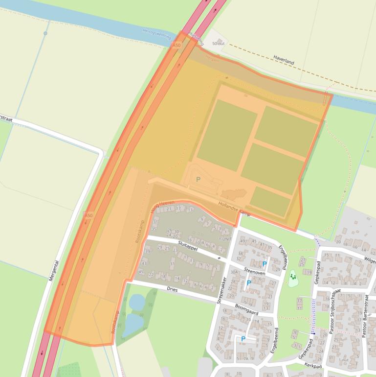 Kaart van postcodegebied 5373EB.