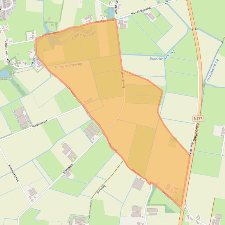 Kaart van postcodegebied 5373KX.