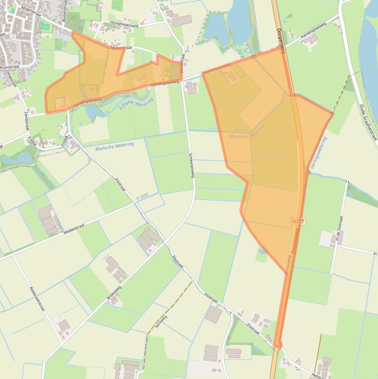 Kaart van postcodegebied 5373LE.