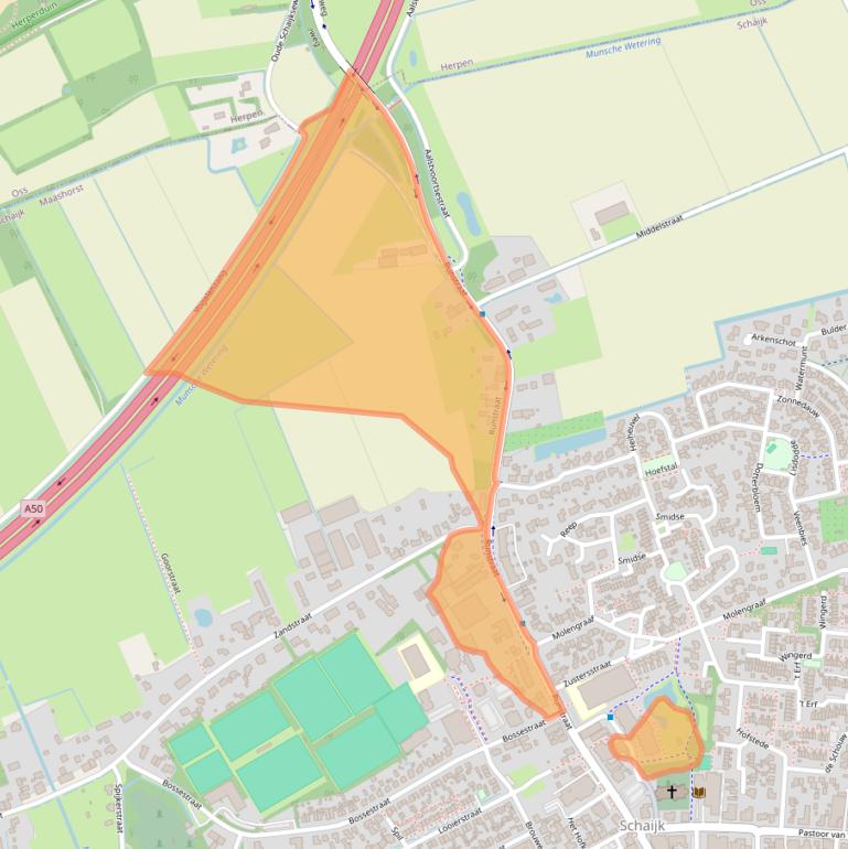 Kaart van postcodegebied 5374AB.
