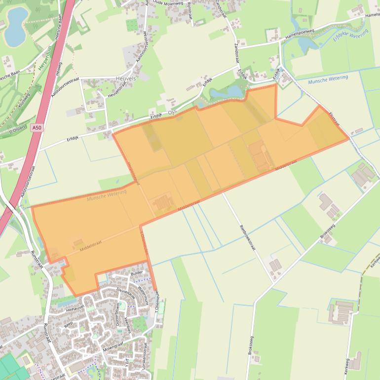 Kaart van postcodegebied 5374AE.