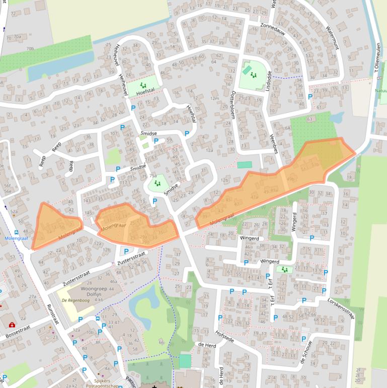 Kaart van postcodegebied 5374AG.