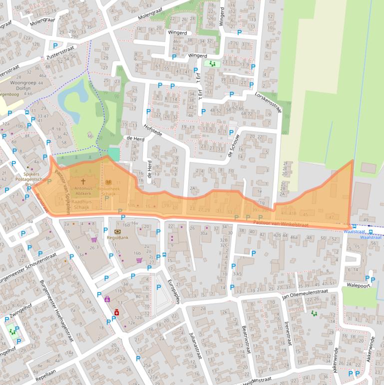 Kaart van postcodegebied 5374BG.