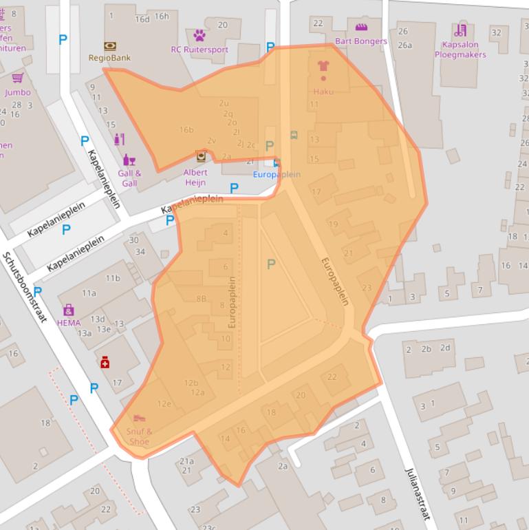 Kaart van postcodegebied 5374BM.