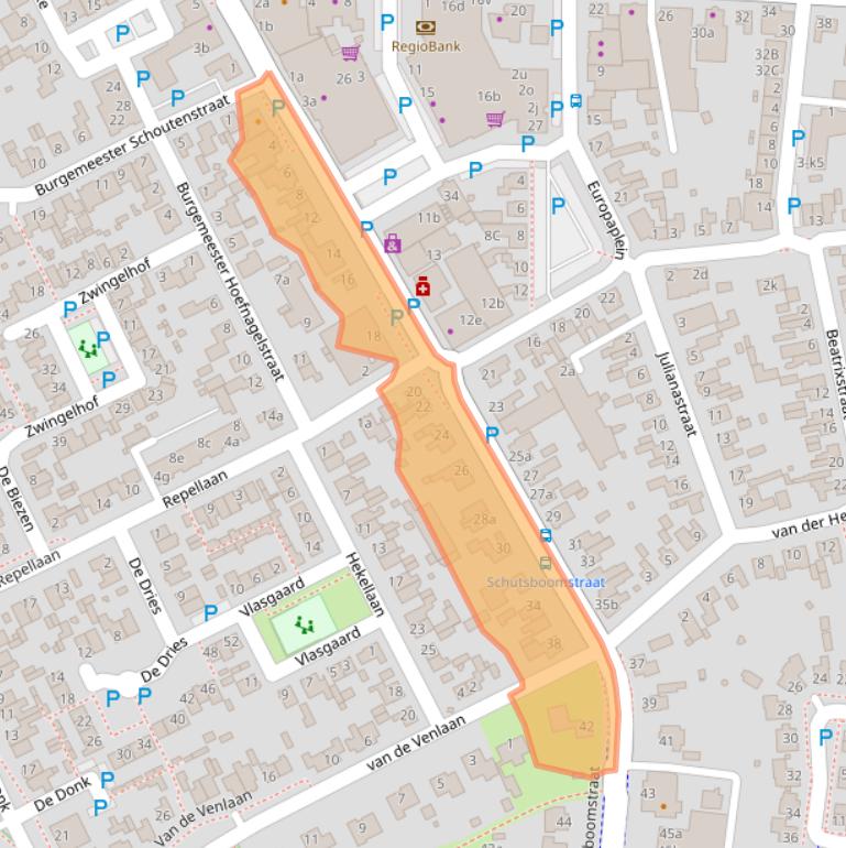 Kaart van postcodegebied 5374CC.