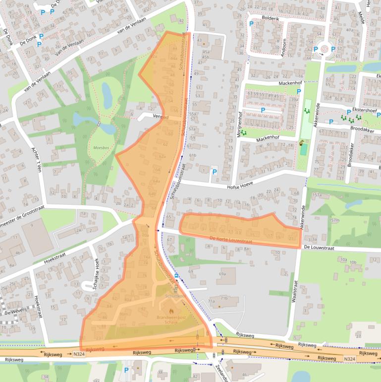 Kaart van postcodegebied 5374CD.